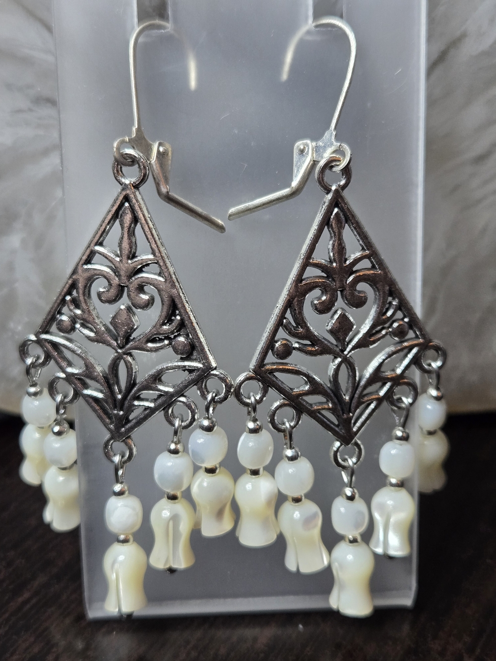 Mother Of Pearl Chandelier Earrings